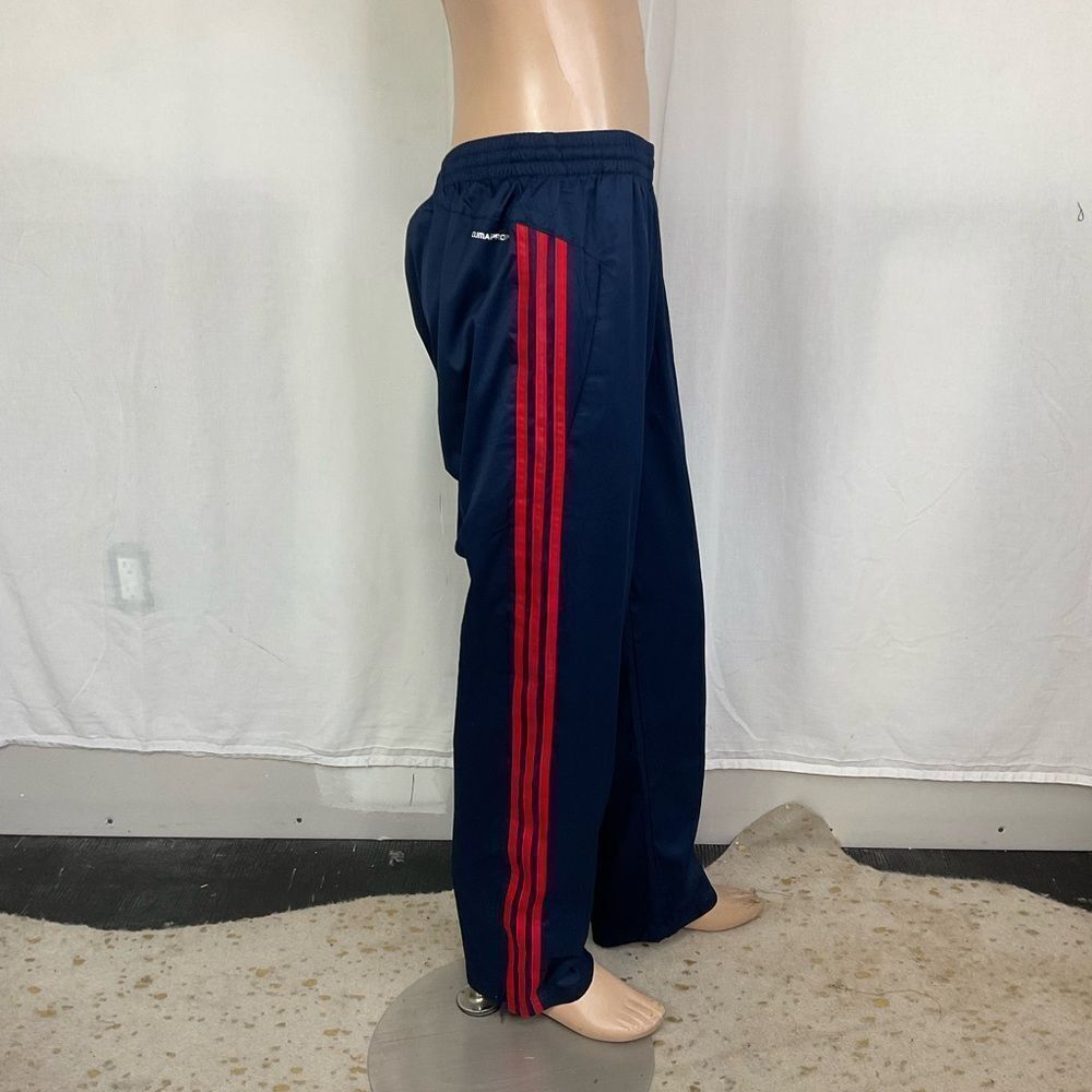 NEW Adidas Men’s Climalite Pant Revo Remix Navy Blue Red Stripes Track Pants L - Picture 3 of 14